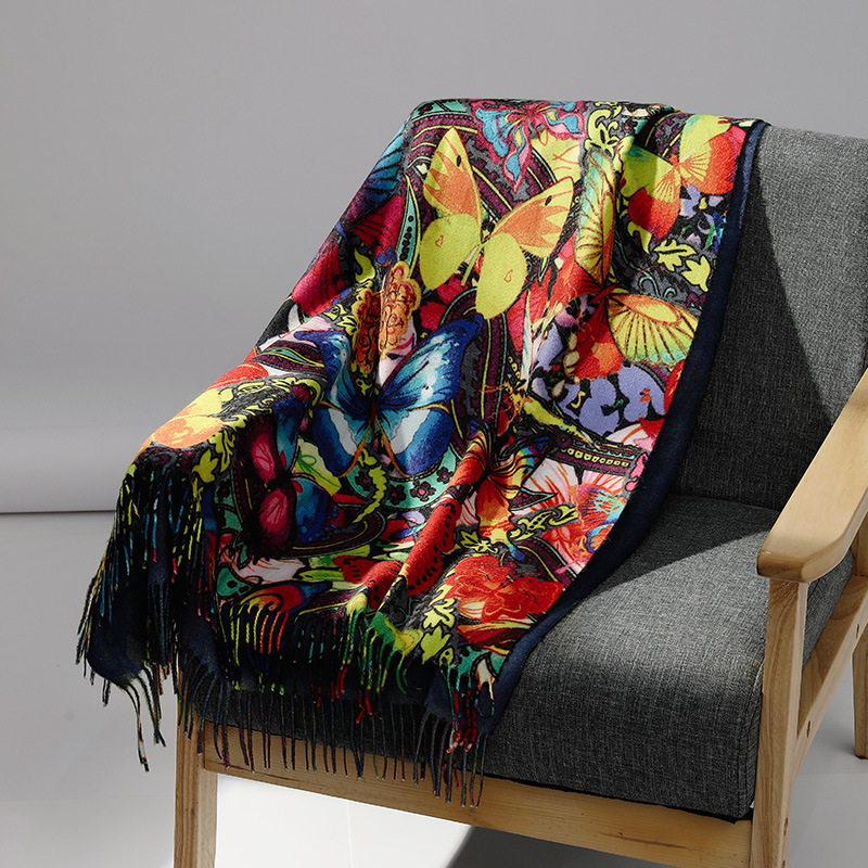 Syal kasmir lukisan minyak mer - Wool Scarf Men ulasan dan harga