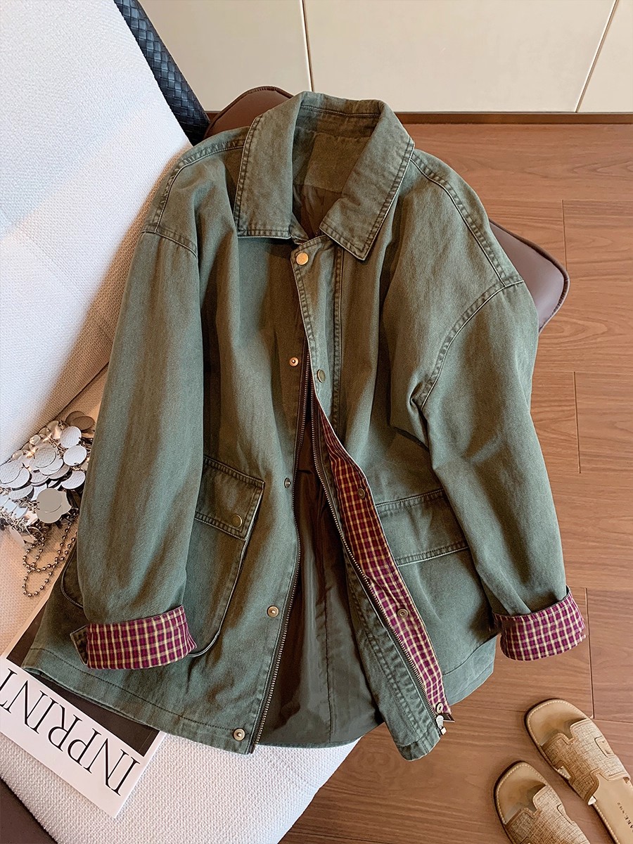 Jaket Denim Hijau Tentara Vint - Down Jacket Packable ulasan dan harga